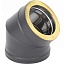 Отвод термо 45* ОТ-Р 430-0.8/430 D115/200* (2S) Black (Т<200C*)
